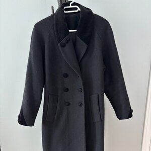 V.I.Petites wool peacoat trench with velvet trim